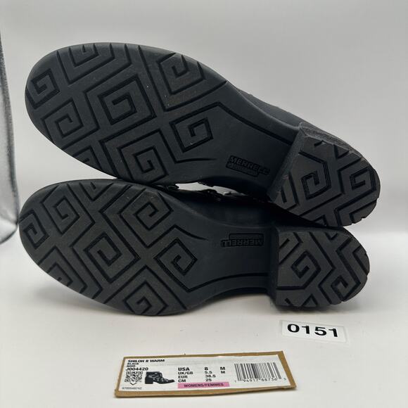 MERRELL Women's 8 Shiloh 2 Warm Pump boot J007720 Black/Gray Zip Up Feature - Picture 7 of 9